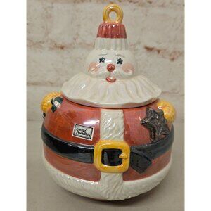 10" Santa Claus Ceramic Cookie Jar Hand-Painted By Heart Premier